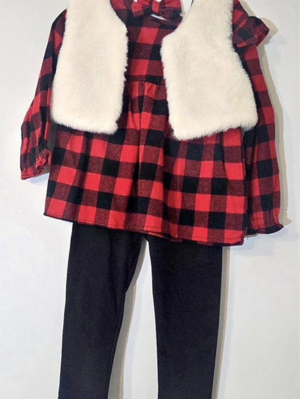 TAHARI BABY 24M Red & Black Plaid Outfit Set NWT